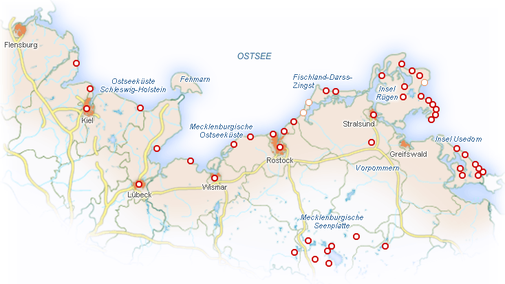 Karte Ostsee: Urlaubsort